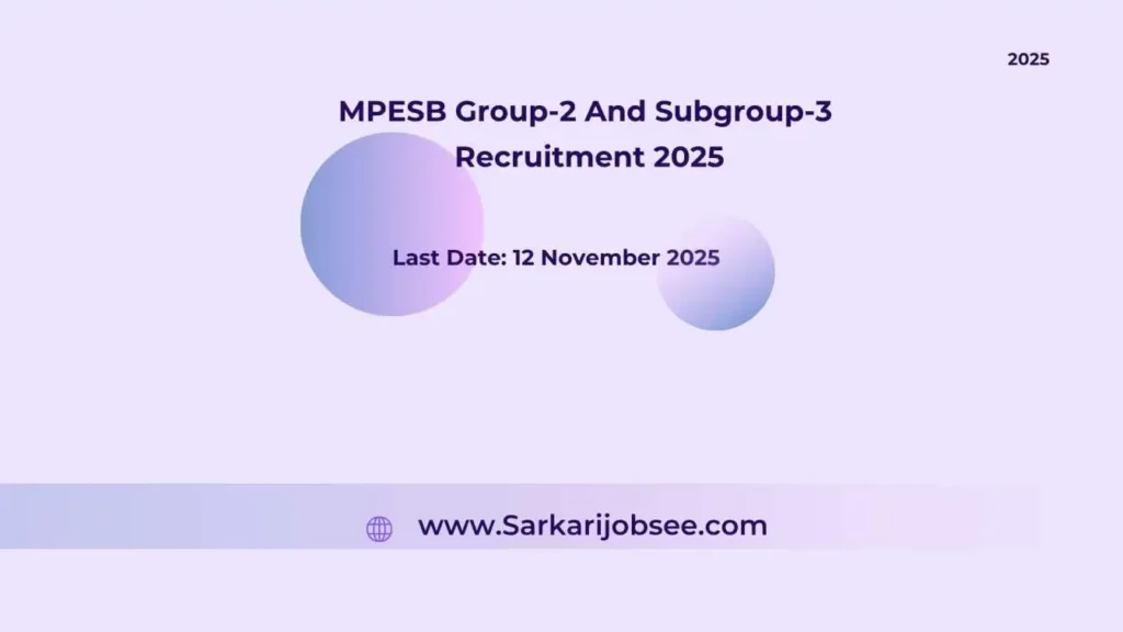 MPESB Group-2 And Subgroup-3 Recruitment 2025