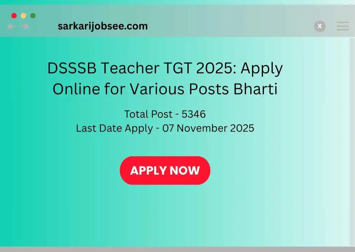 DSSSB TGT Teacher Vacancy 2025