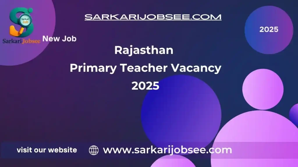 Rajasthan Primary Teacher Vacancy 2025