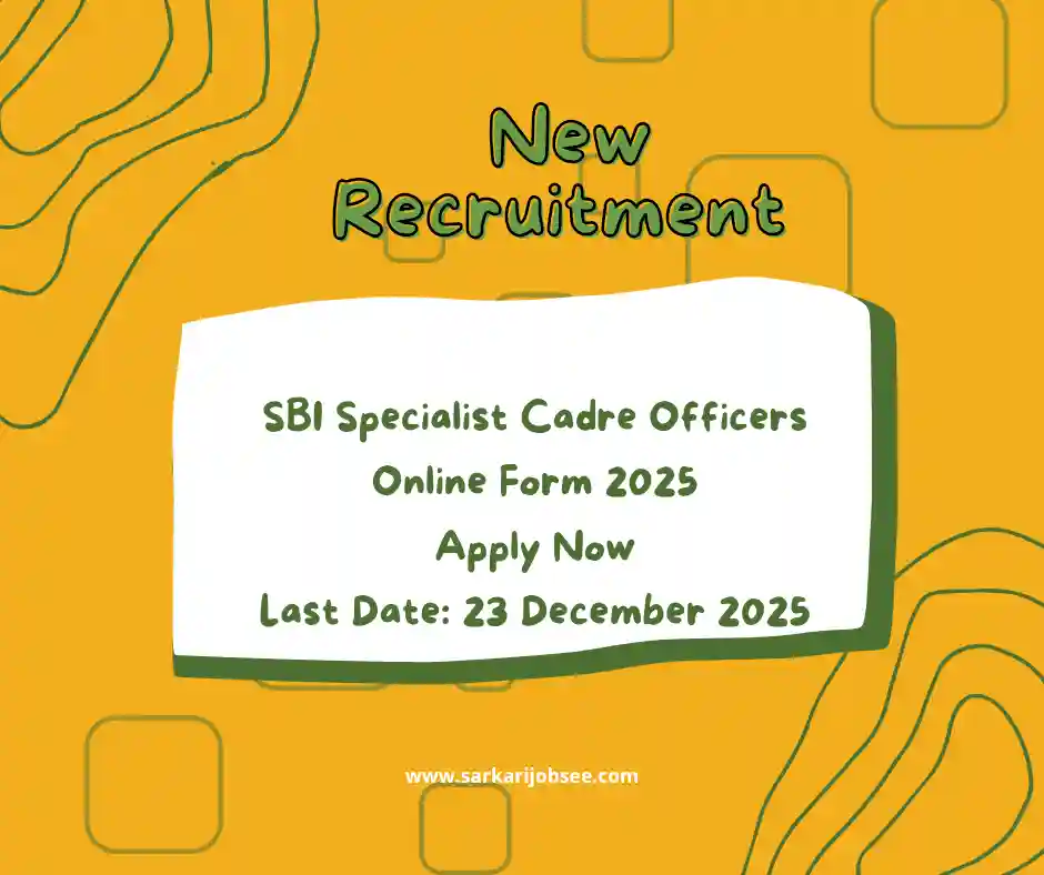 SBI Specialist Cadre Officers Online Form 2025