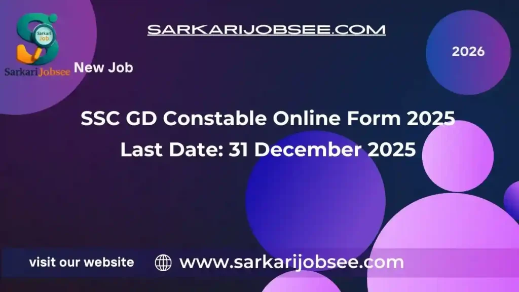 SSC GD Constable Online Form 2025